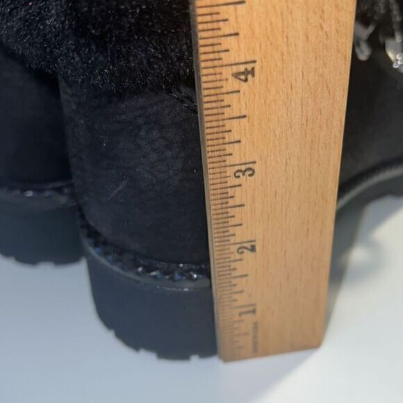J Crew Black Leather and Nubuck Sherling Winter Ankle Boots‎ Size 7 - Picture 13 of 13